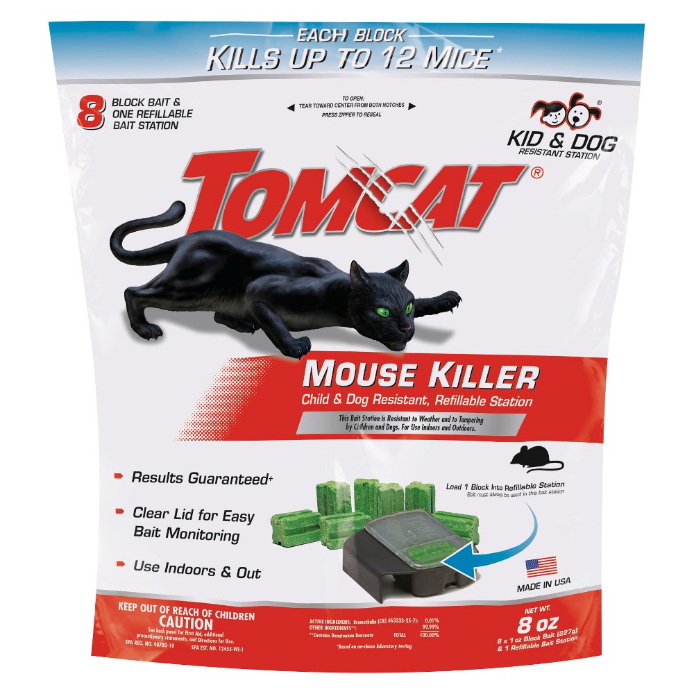 TOMCAT Refillable Bait Station Mouse Killer (8-Refill)