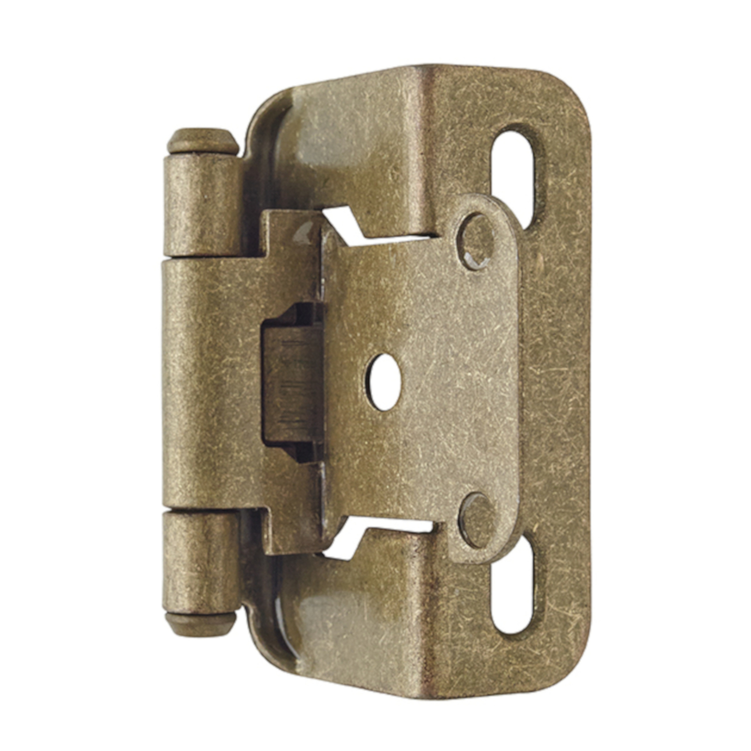 Amerock Burnished Brass Self-Closing Partial Wrap Overlay Hinge (2-Pack)