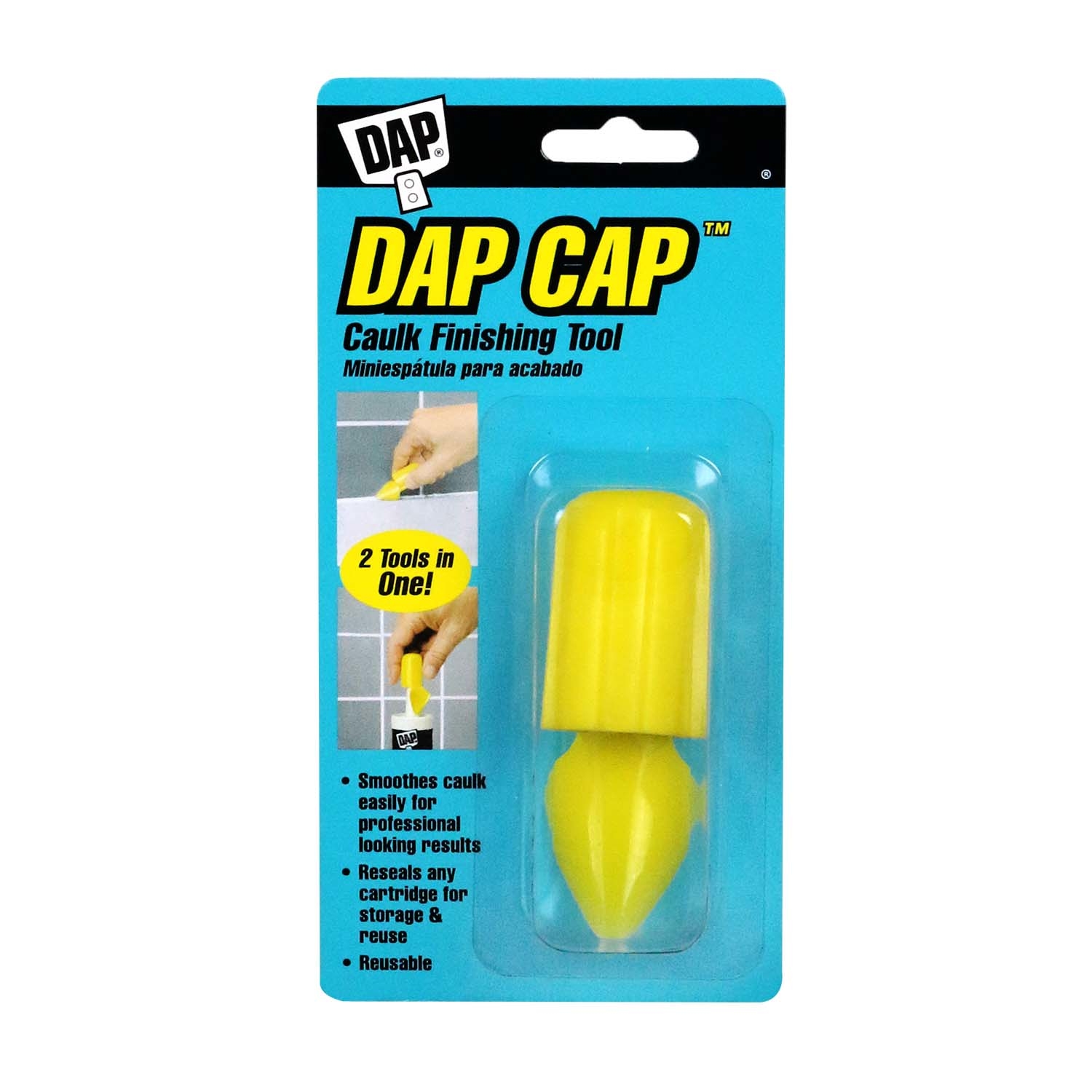 Cap Caulk Finishing Tool, Yellow Plastic, Model 18570