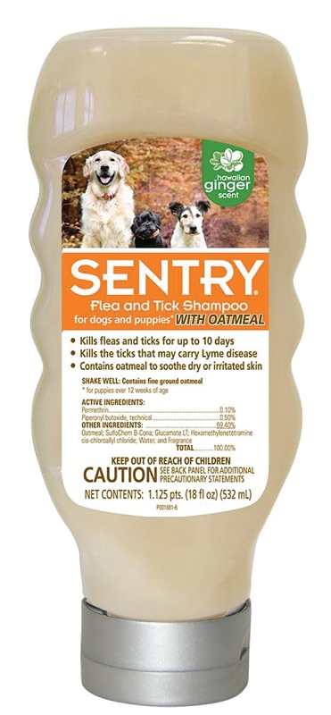 Sentry Oatmeal Flea & Tick Shampoo, HAWAIIAN GINGER, 18OZ