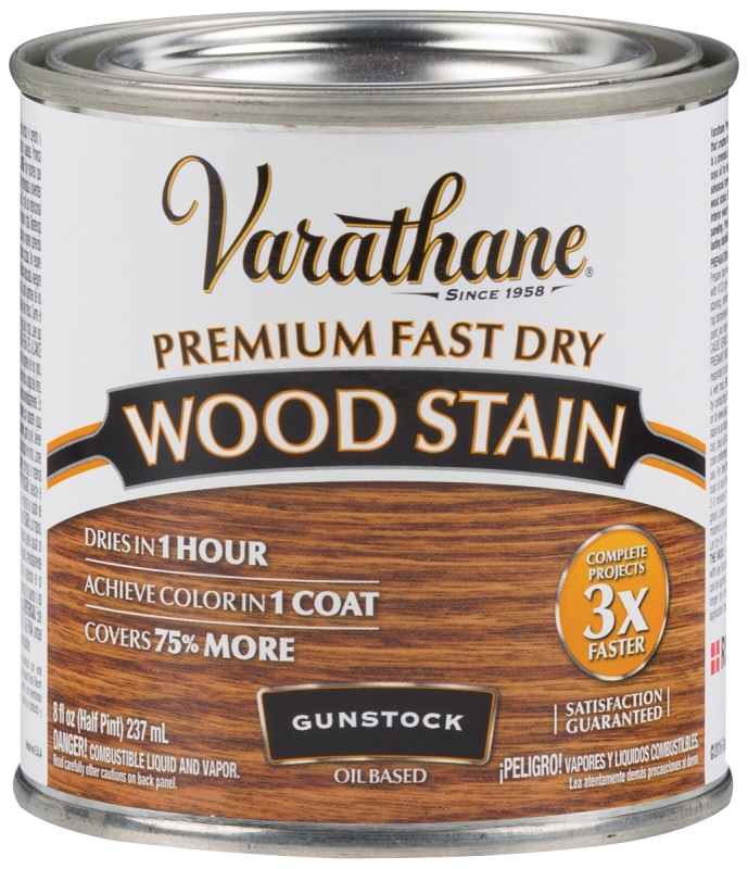 Fast Dry Interior Wood Stain, Oil-Based, Gunstock, 1/2-Pt.