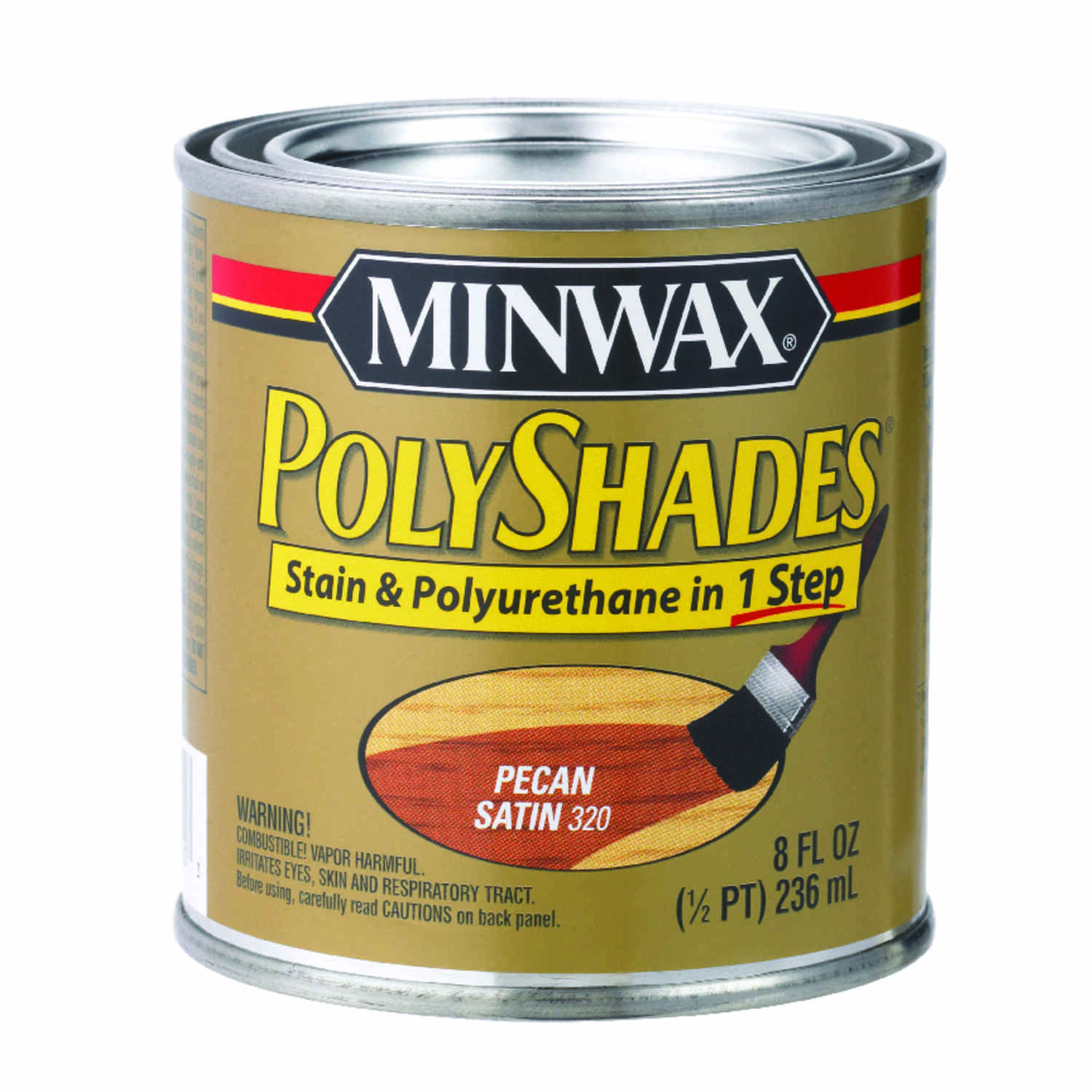 Polyshades Wood Stain Satin Pecan 0.5 Pint Half Pint