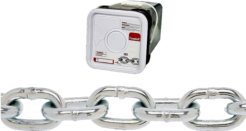 Blue-Krome Proof Coil Chain, 3/16 In. x 150 Ft.