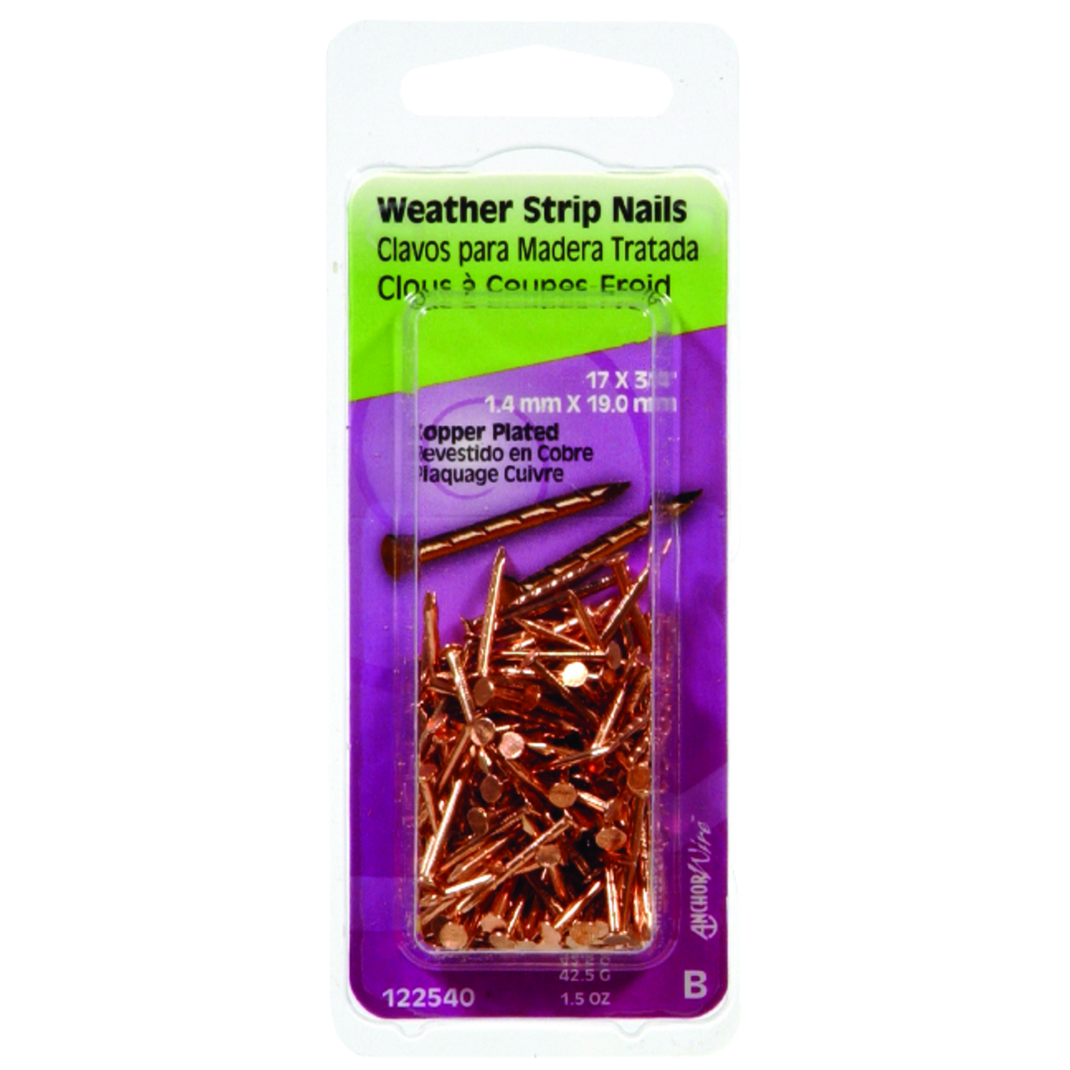 Hillman Anchor Wire 3/4 In. 17 ga Copper Plated Weatherstrip Specialty Nails (167 Ct.)