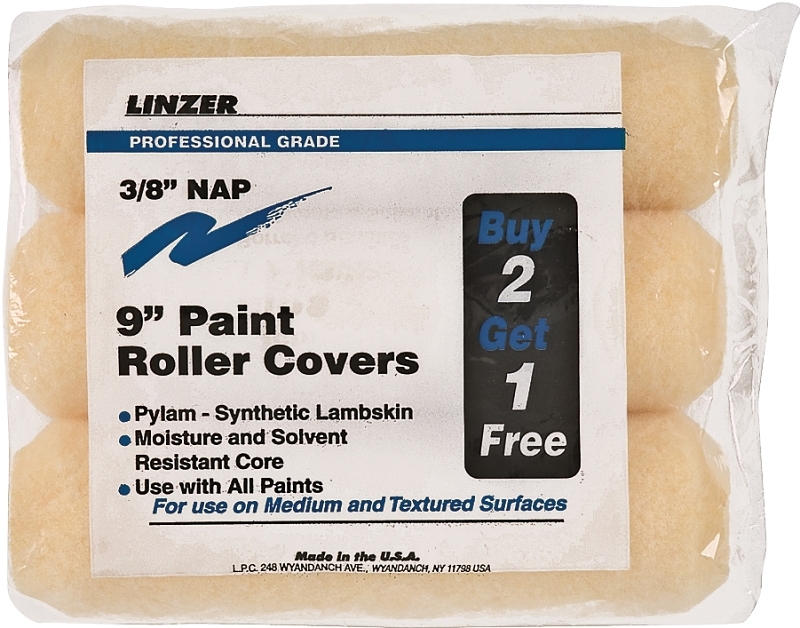 9 in. x 3/8 in. High-Density Polyester Roller Cover (3-Pack)