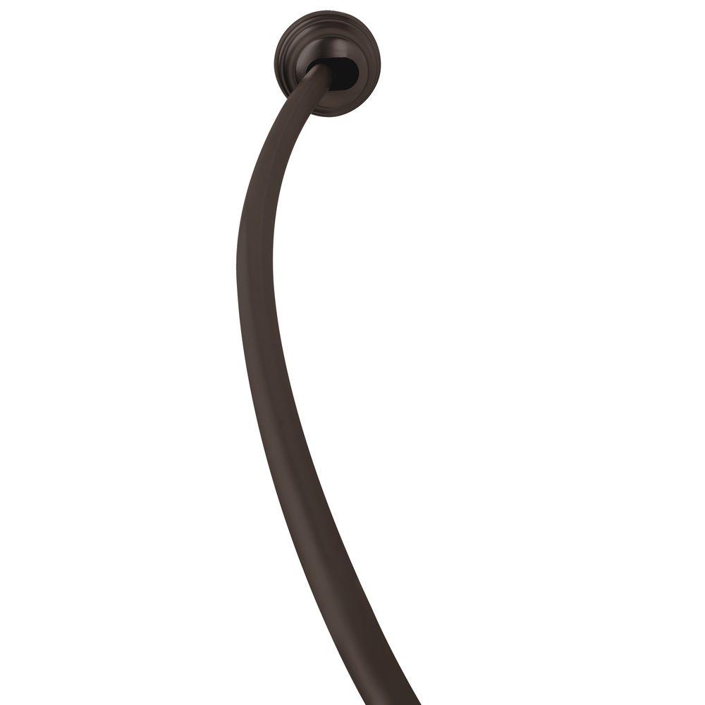 Never Rust Curved Shower Rod, Tension, Bronze Finish, 50 to 72-In.