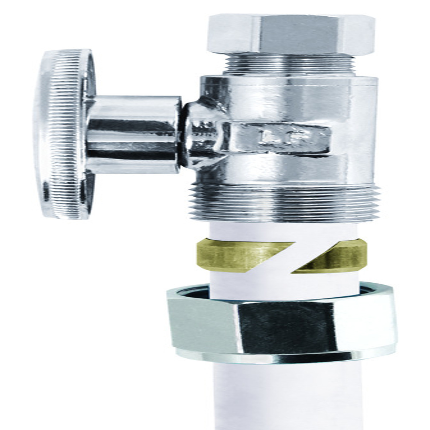 No Crimp 1/2 In. X 3/8 In. Quarter Turn Pex Straight Valve, Brass