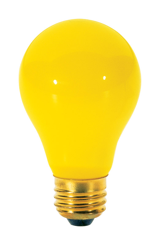 Satco 60W Yellow Medium A19 Incandescent Bug Light Bulb (2-Pack)