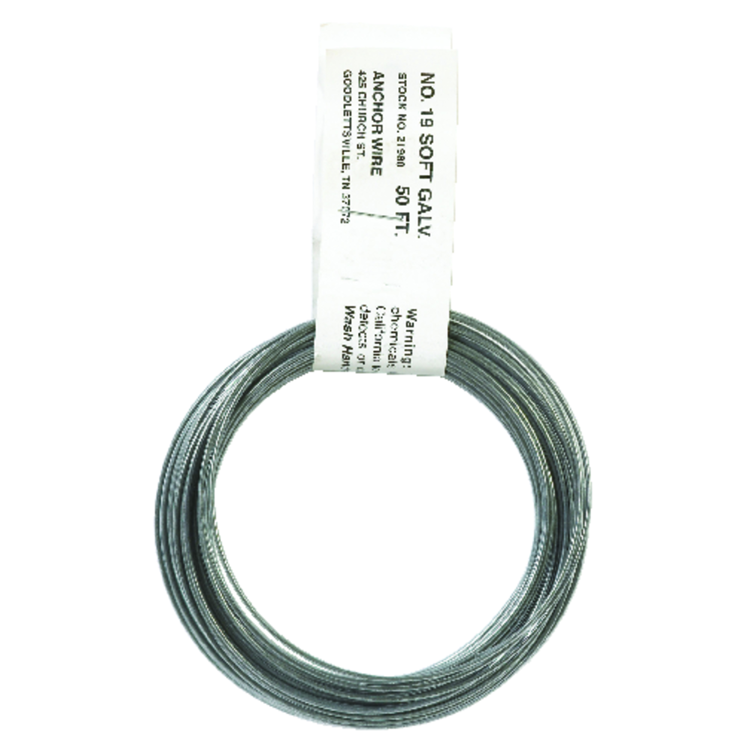 19-Gauge Galvanized Wire, 50-Ft.
