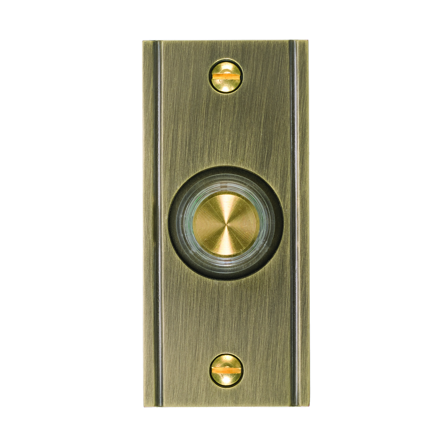 IQ America Wired Antique Brass Lighted Doorbell Push-Button