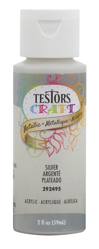 2 Oz. Silver Metallic Acrylic Craft Paint - High Quality Water-based Paint