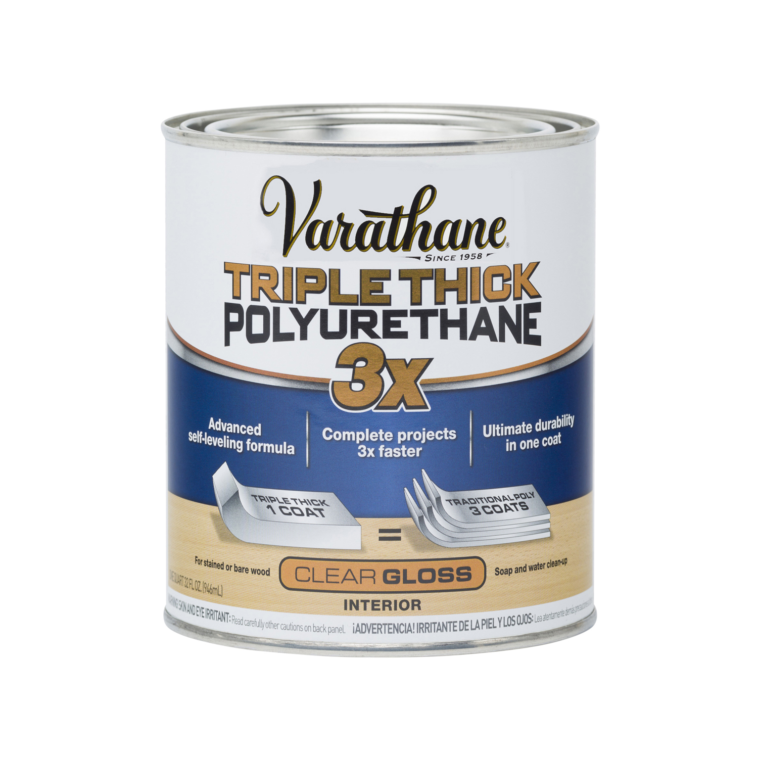 Triple Thick Gloss Polyurethane Wood Finish, 1 Quart