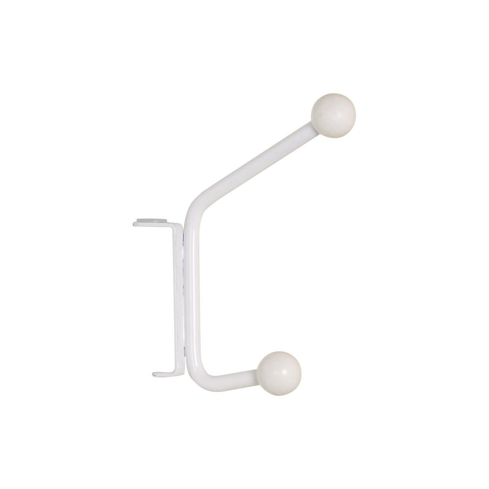 25 lb. Hinge-It Spacemake Double Bar Over The Door Hook in White 25 lb. Hinge-It Spacemake Double Bar Over The Door Hook in White