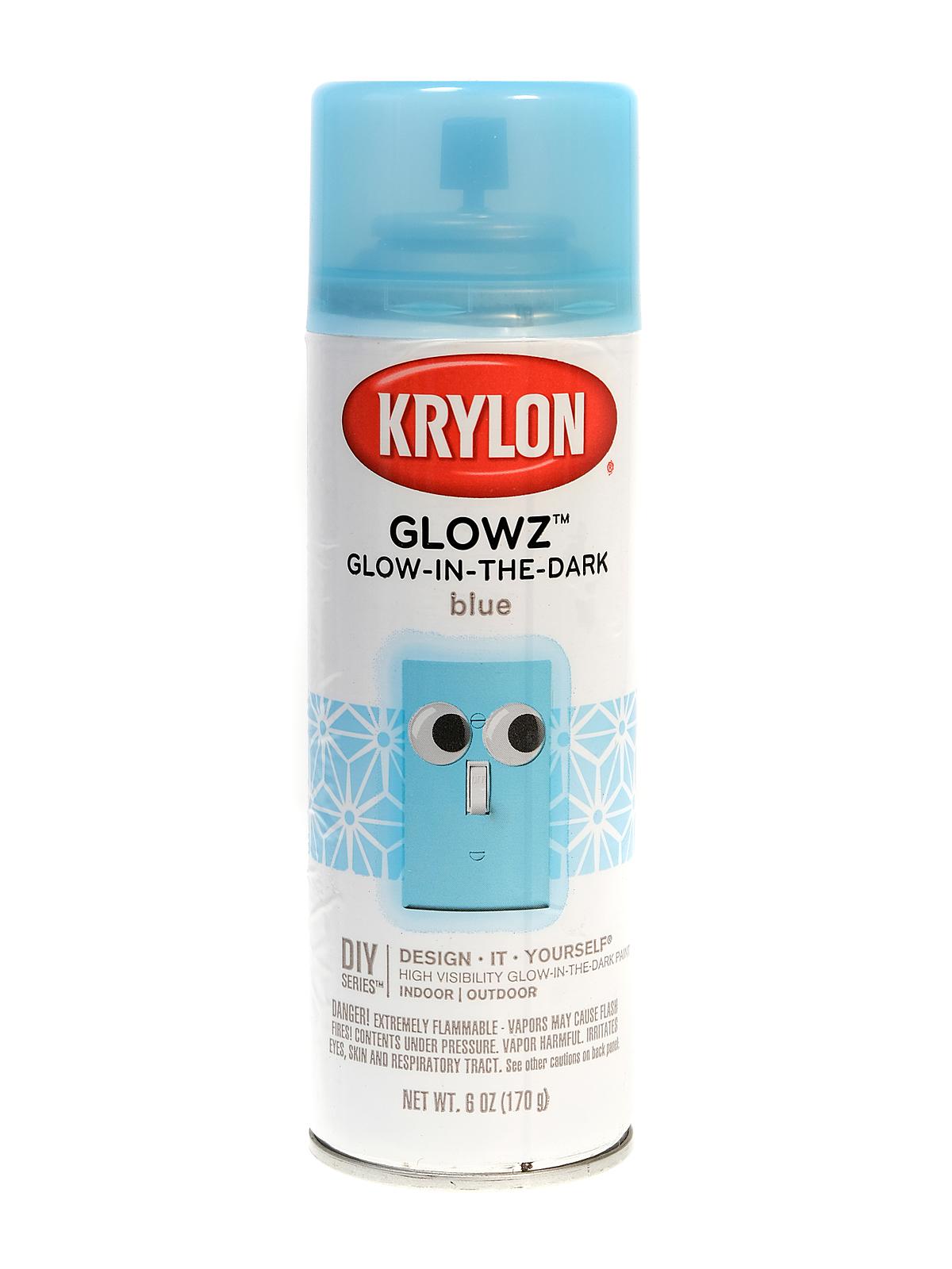 Glowz Gloss Blue Spray Paint 6 Ounce - Glow-in-the-dark Finish