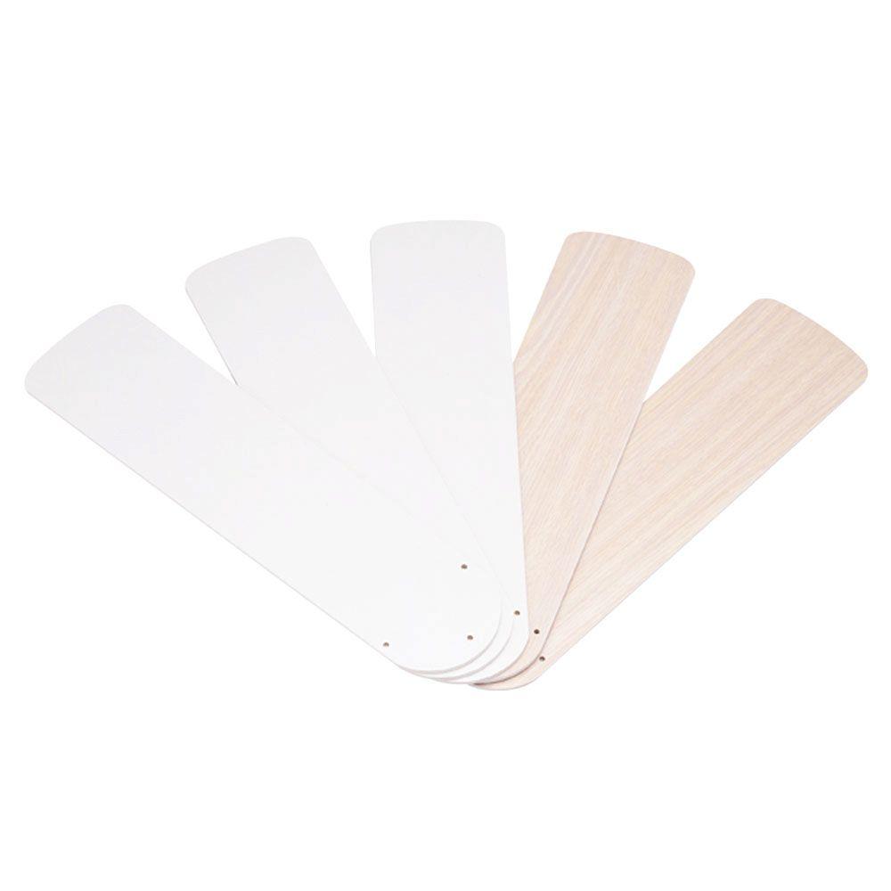 Westinghouse 7741100 42" White and Bleached Oak Reversible Fan Blades, 5-Count