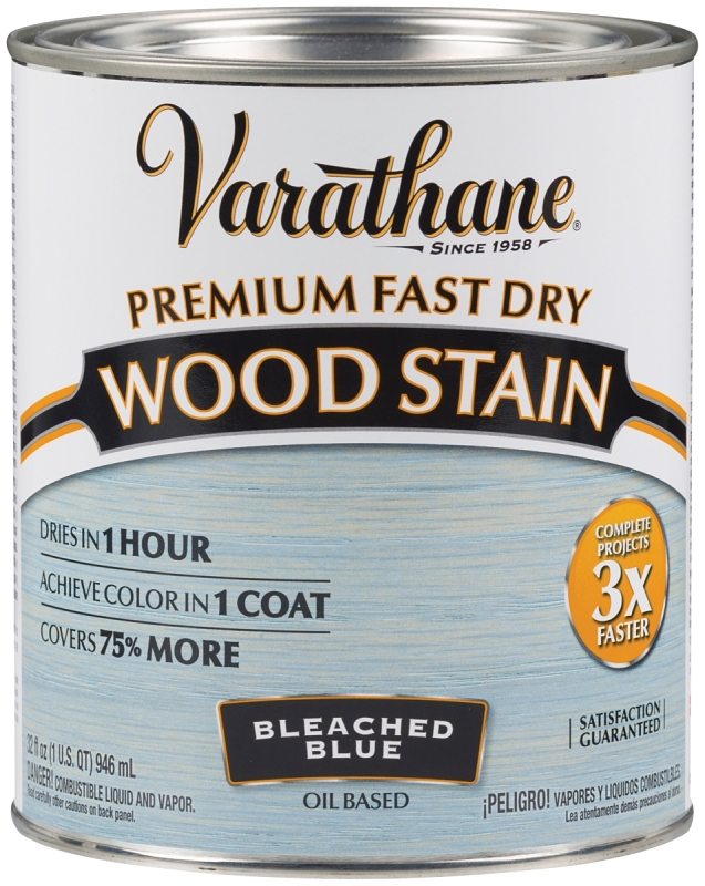 Fast Dry Interior Wood Stain, Oil-Based, Bleached Blue, 1-Qt.