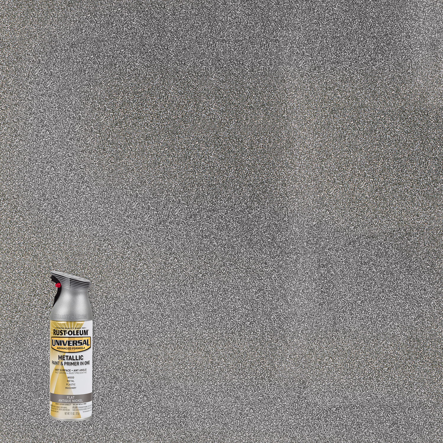 Universal 11 Oz. Antique Nickel Metallic Flat Spray Paint & Primer