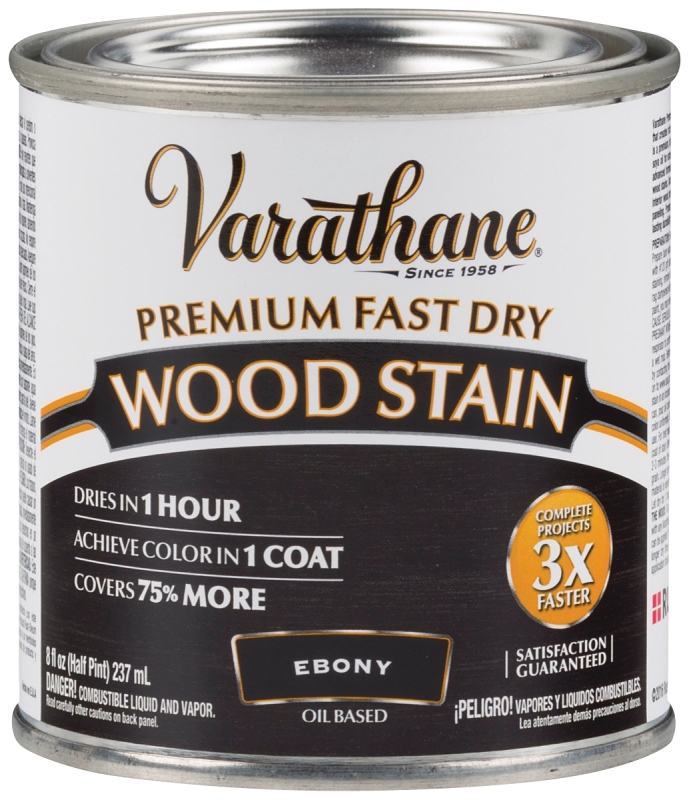 Fast Dry Ebony Wood Stain, 1/2 Pint, Oil-based, Interior Use
