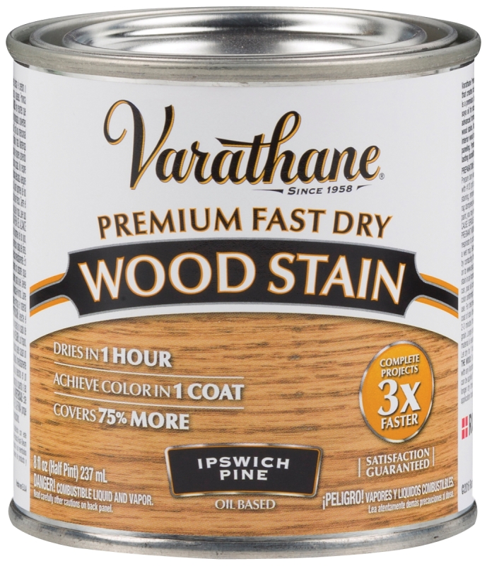 Fast Dry Interior Wood Stain, Oil-Based, Ipswich Pine, 1/2-Pt.