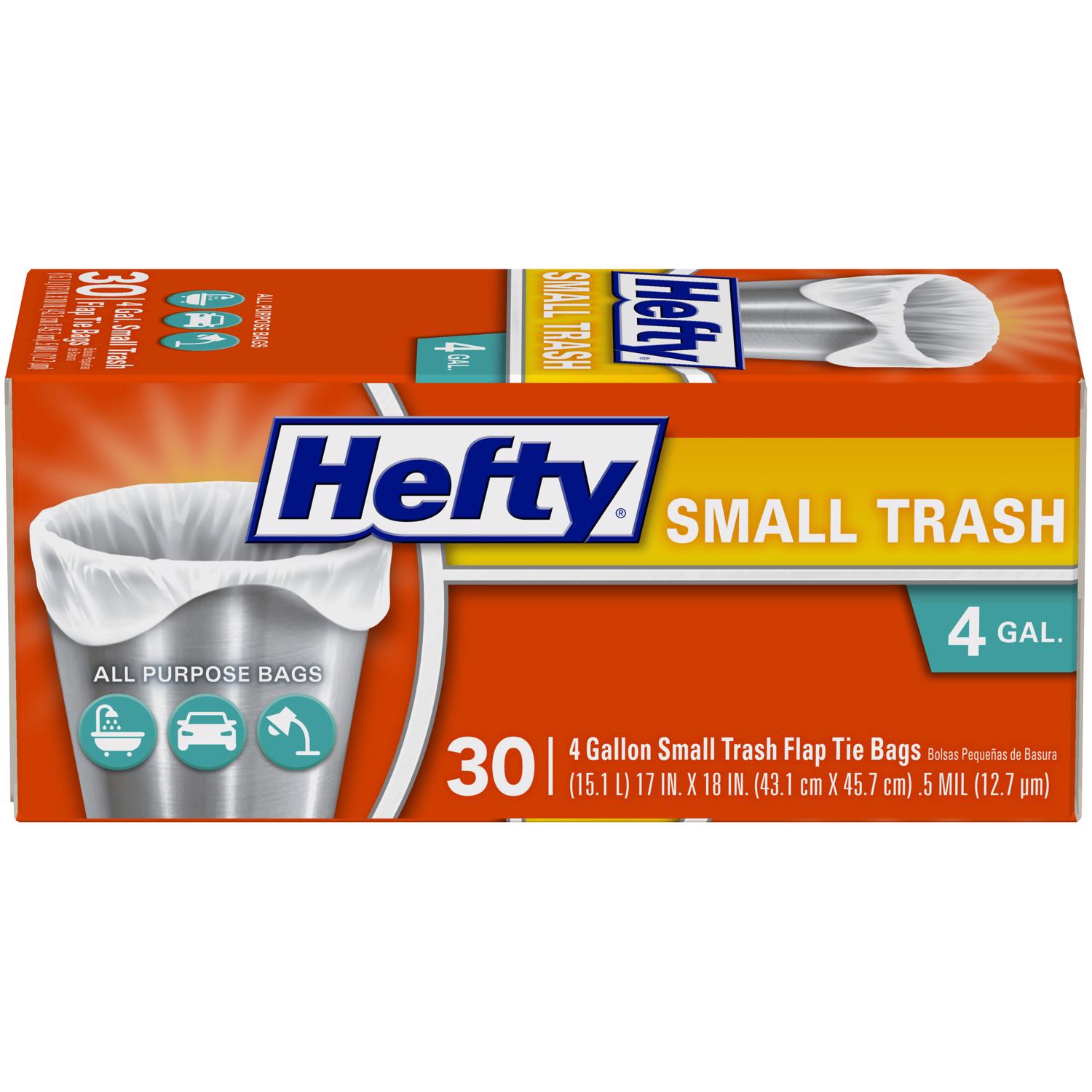 Hefty 4 Gal. White Drawstring Unscented Trash Bag (34-Count)