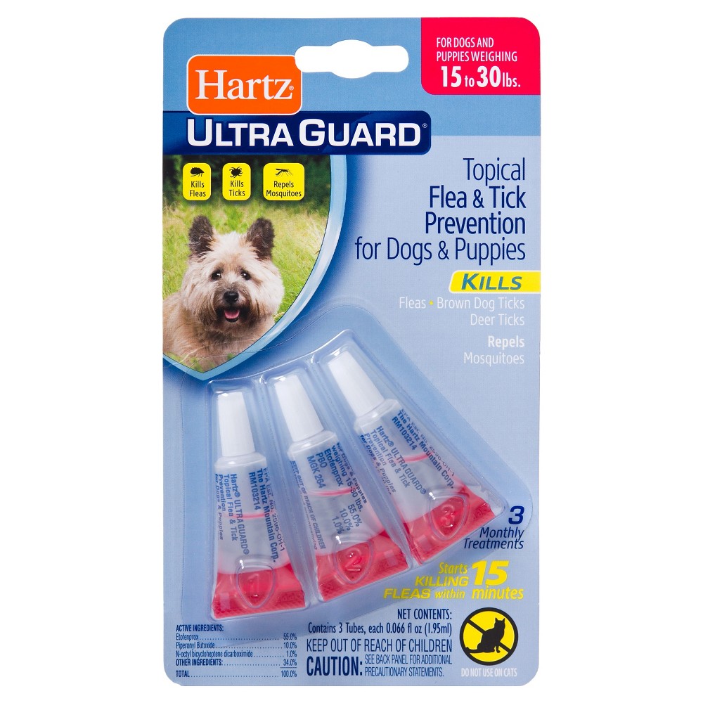 Ultraguard Flea & Tick Drops For Dogs 16-30 Lbs - 3 Monthly Treatments