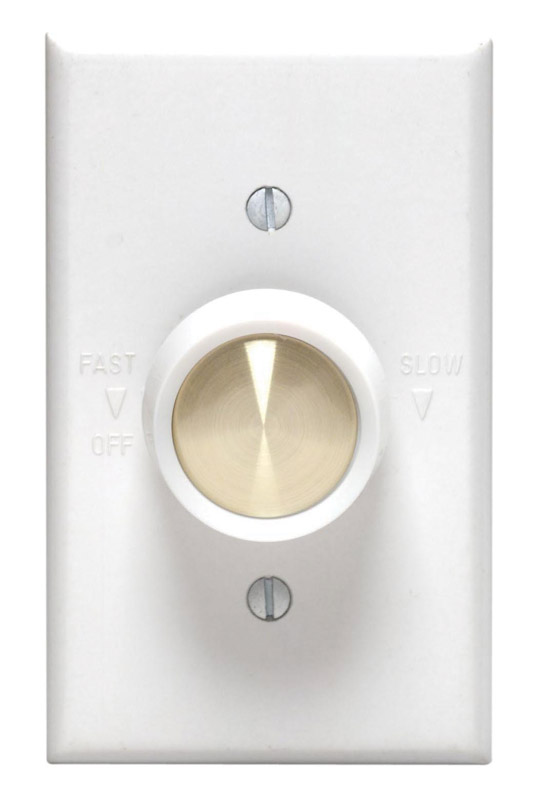 Leviton White Variable-Speed Rotary Fan Control Switch