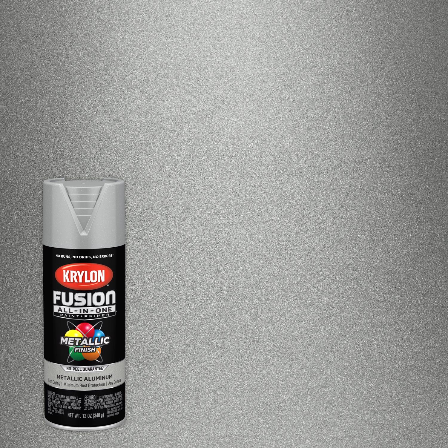 Fusion All-In-One Spray Paint + Primer, Metallic Aluminum, 12-oz.