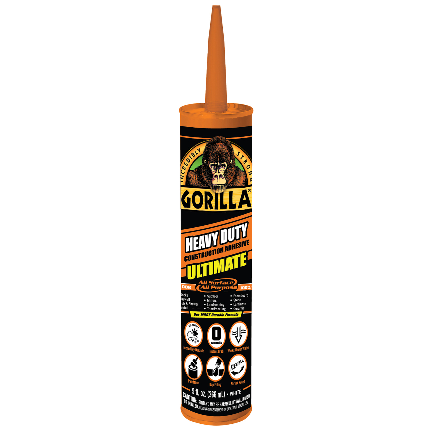 Gorilla 9 Oz. Heavy Duty Ultimate Construction Adhesive