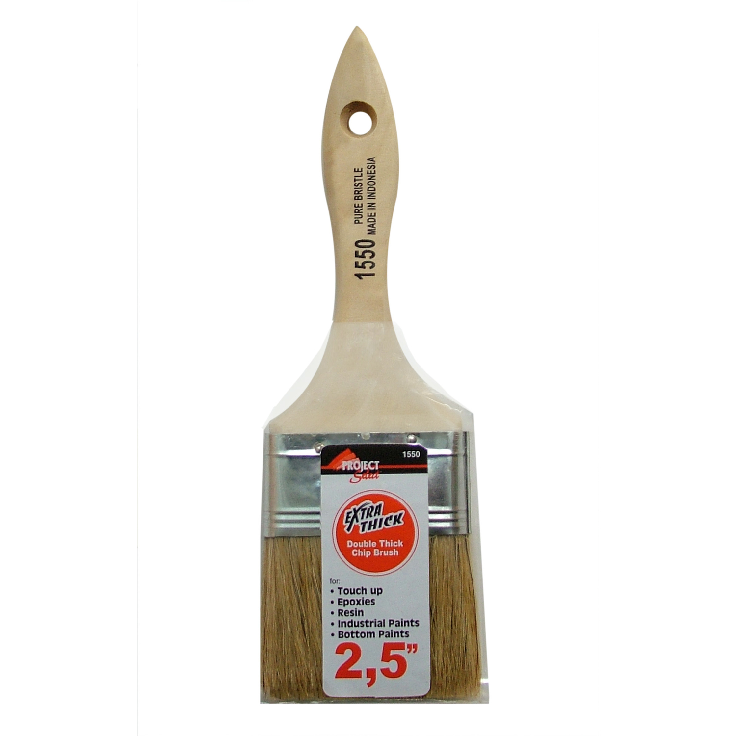 2-1/2 Inch Double Thick Chip Paint Brush With Wood Handle