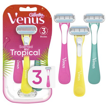 Gillette Venus Disposable Razors Tropical, 3ct (Pack of 3)