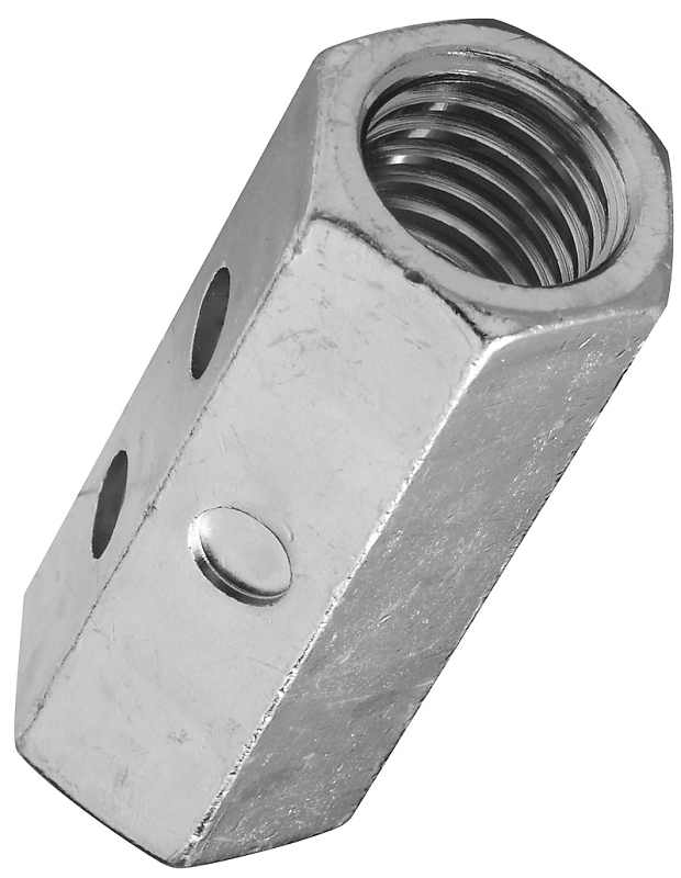 5/8 In. Steel Coupler Nut, Zinc-plated, 11 Threads Per Inch