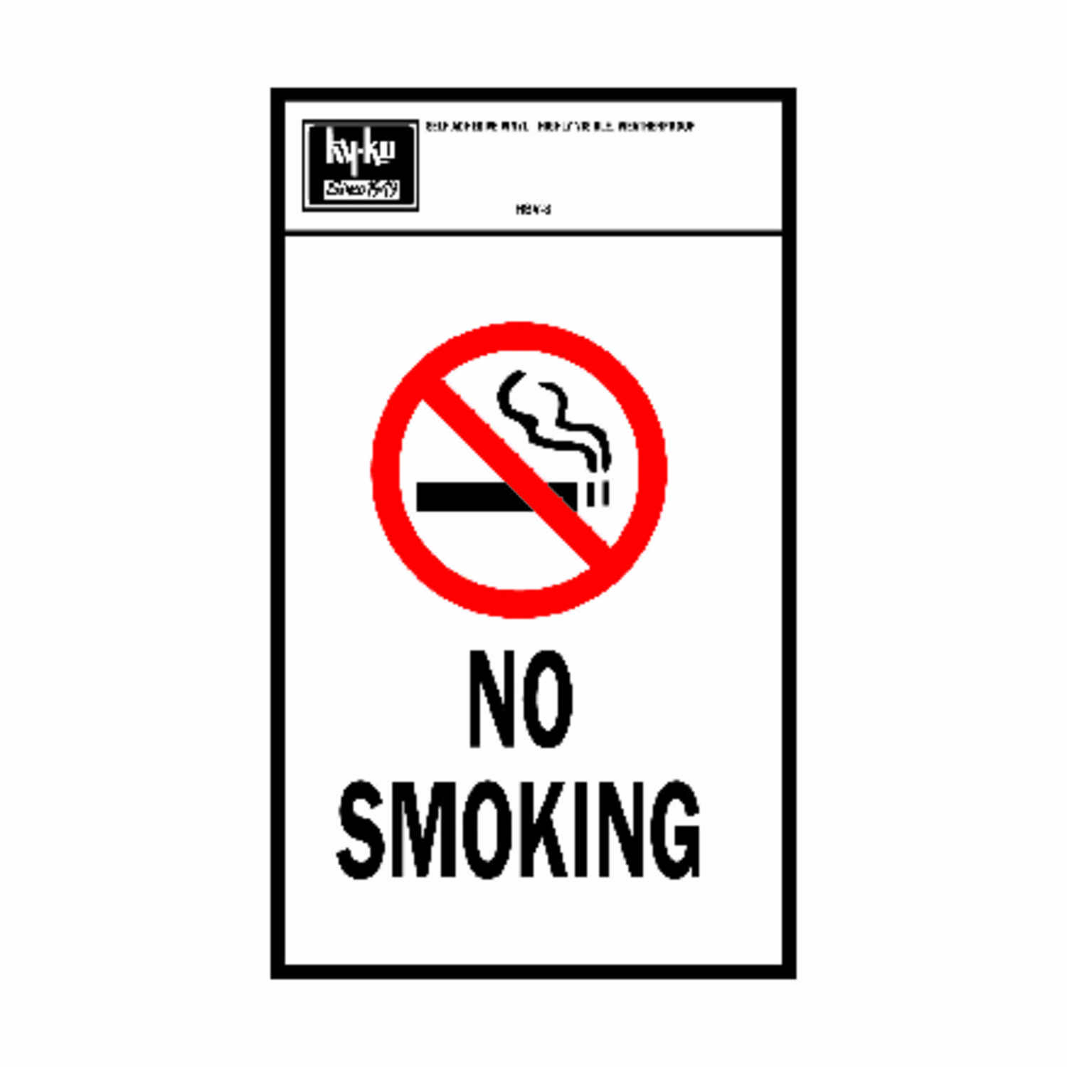 Hy-Ko Vinyl Sign, No Smoking
