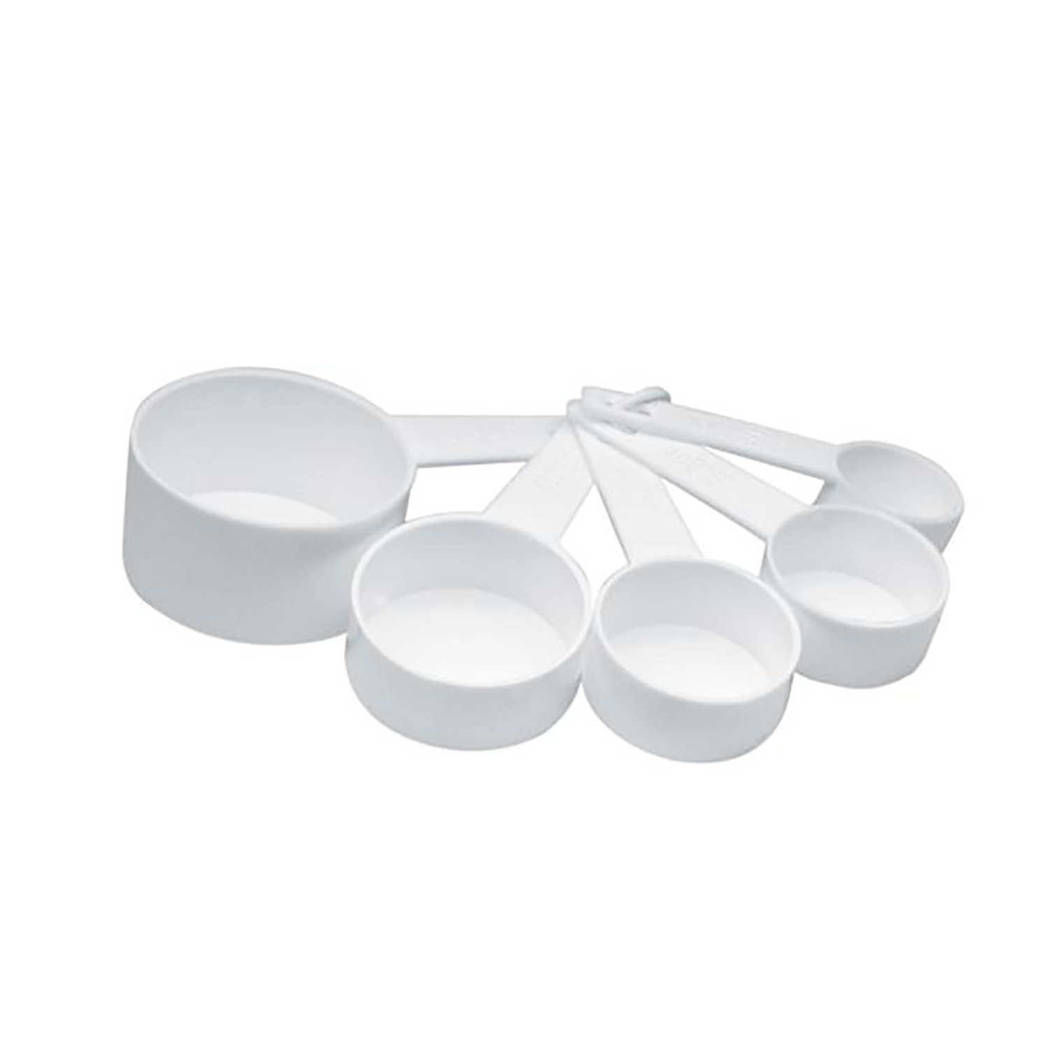 3044w White Plastic Measuring Cup Set - 5-piece Standard & Metric