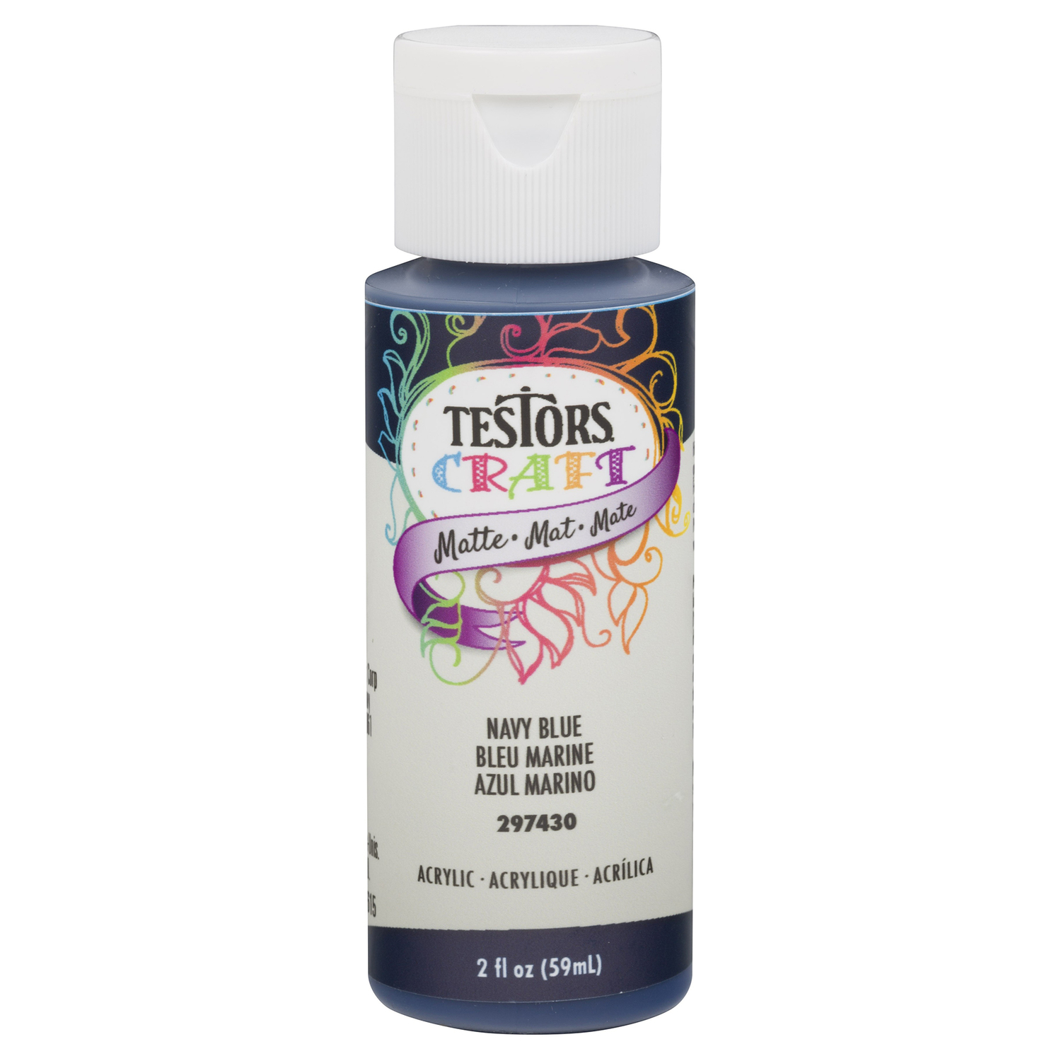 Acrylic Craft Paint Matte Finish Navy Blue 2 Ounce Bottle