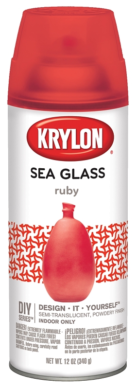 Semi-translucent Ruby Sea Glass Spray Paint 12 Oz - Indoor/outdoor Use