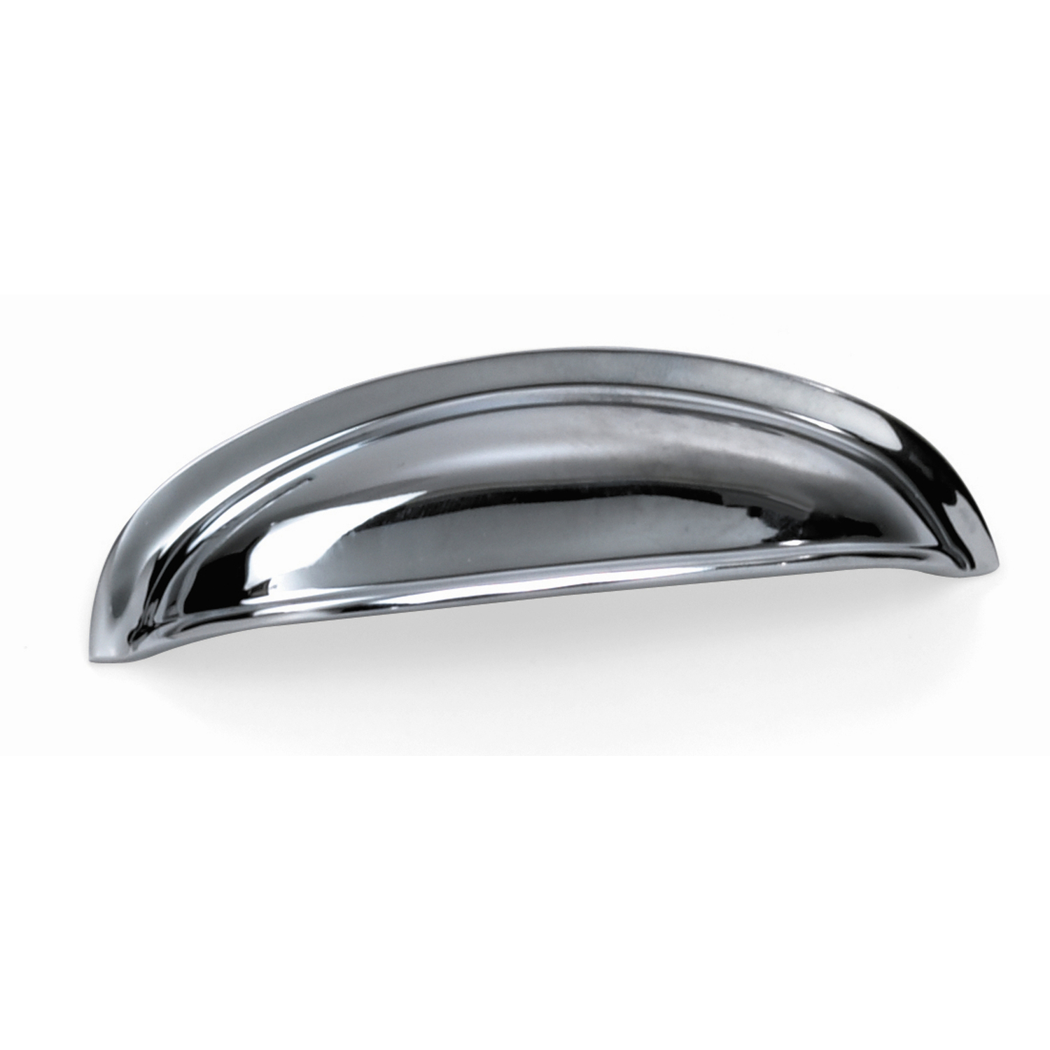 Laurey Nantucket Half Oval Cabinet Pull Cup 3 in. Polished Chrome 1 pk