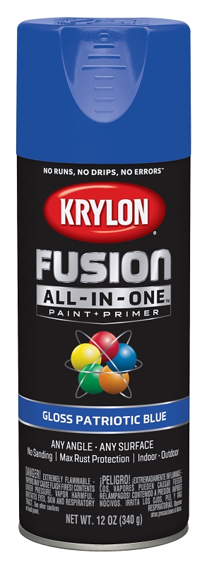 Fusion All-In-One Spray Paint + Primer, Gloss Patriotic Blue, 12-oz.