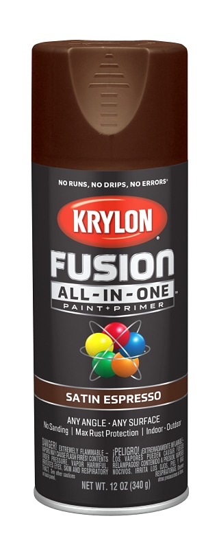 Fusion All-In-One Spray Paint + Primer, Satin Espresso, 12-oz.