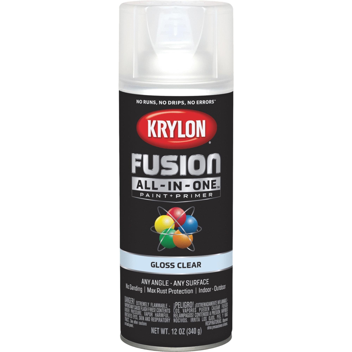 Fusion All-In-One Spray Paint + Primer, Gloss Clear, 12-oz.