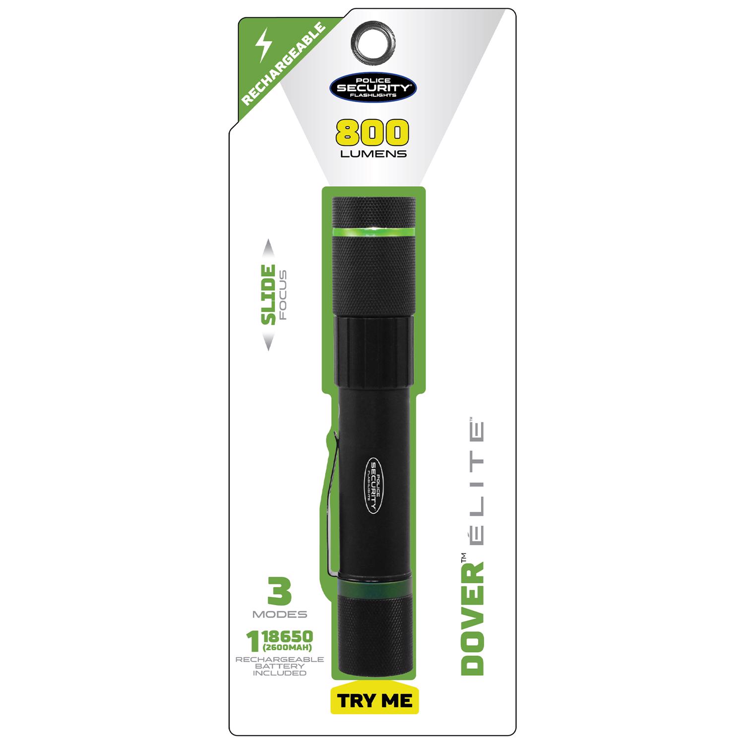 Police Security Dover LED Rechargeable Focusing Flashlight