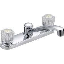 2-handle Double Acrylic Knob Kitchen Faucet, Chrome Finish, Model F8f11075cp-jpa3