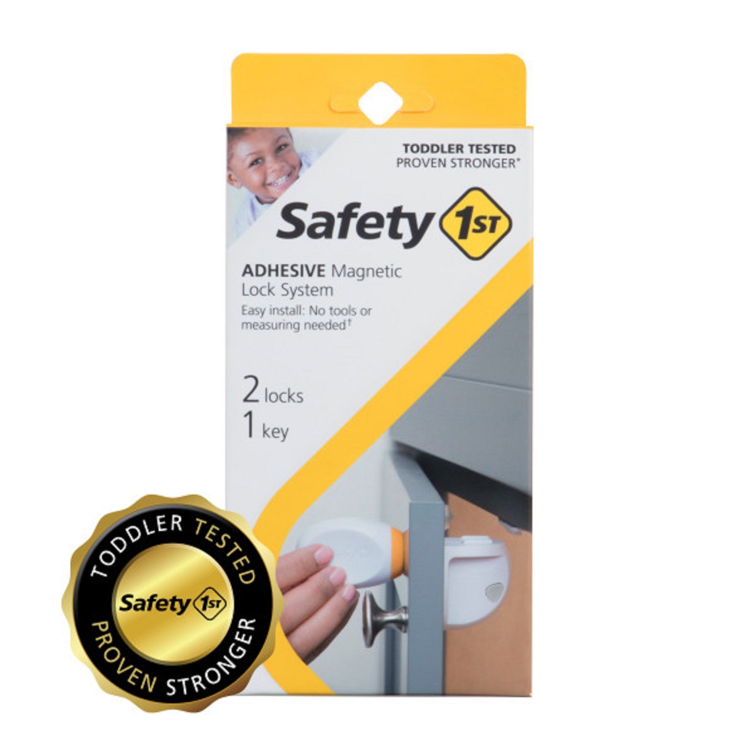 Adhesive Magnetic Safety Lock System for Cabinets and Drawers, Childproof Security Device