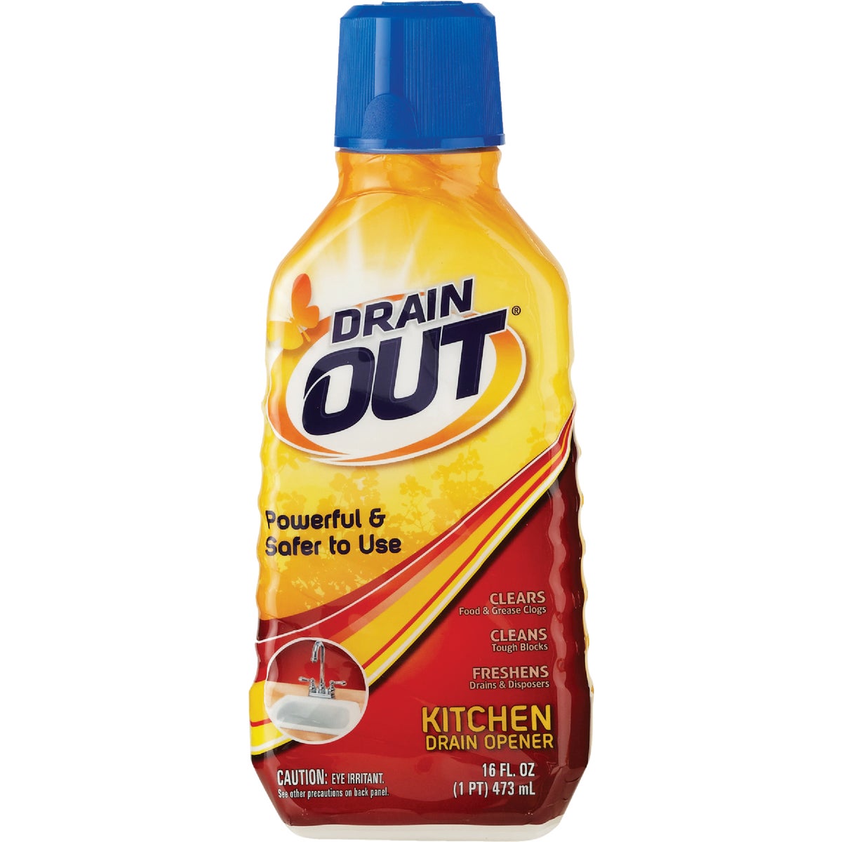 Drain Out 16 Oz. Liquid Kitchen Drain Opener - Model Dok06n For Grease Clogs