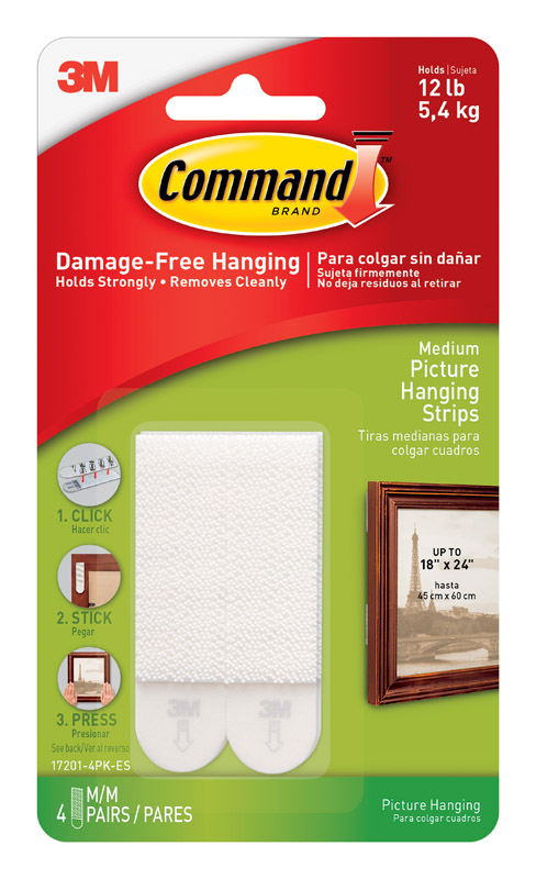 Command 10 lb White Picture Hanging Strips, 4 Pairs