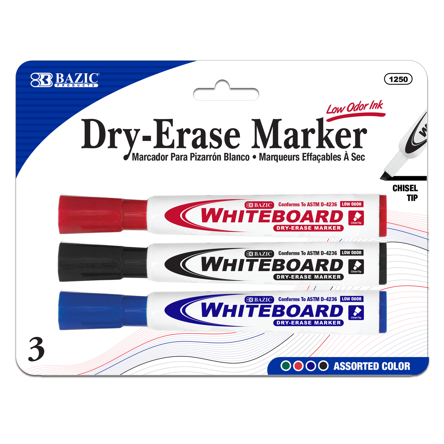 Bazic Products Basic Assorted Dry Erase Markers 3 pk