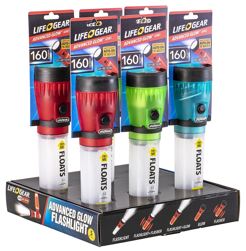 4-in-1 Mini Glow Led Flashlight, 80 Lumens, Red, Model 41-3732