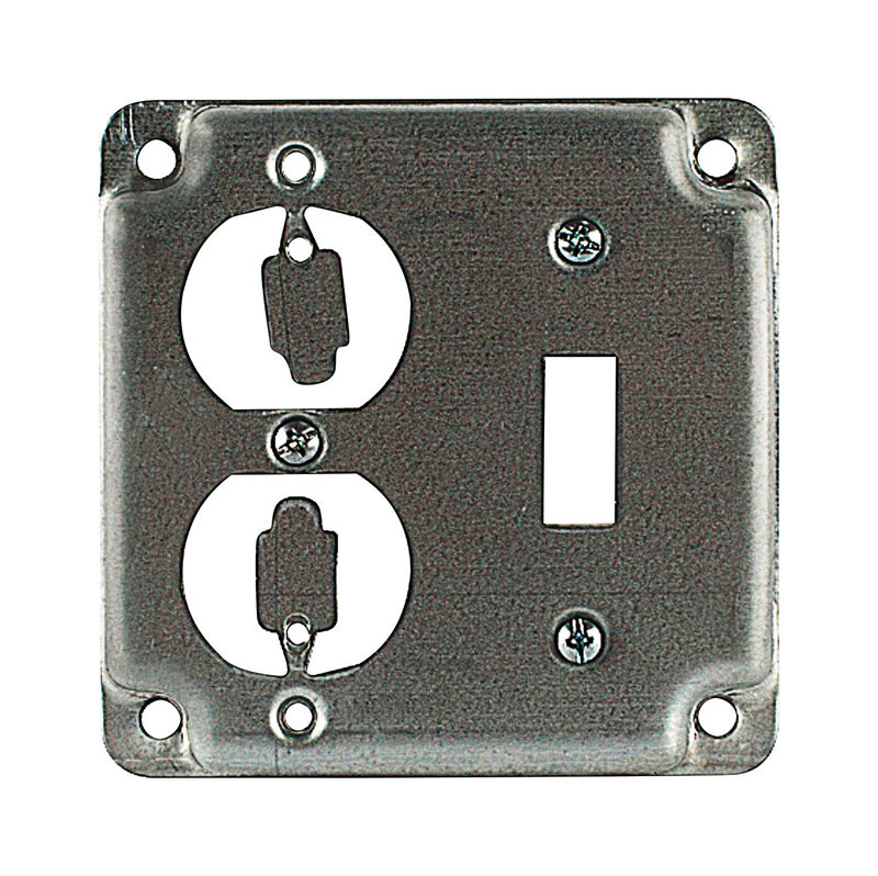 Rs2-10l 2-gang Square Metal Electrical Box Cover For Switch And Receptacle