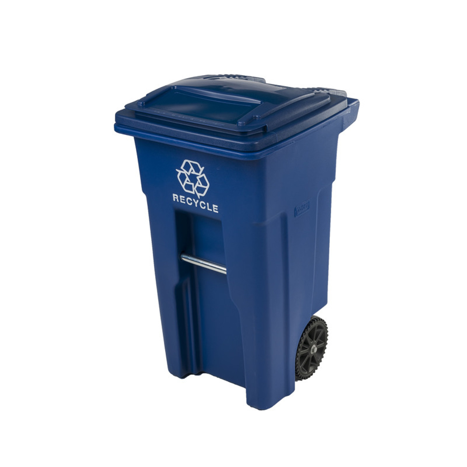 Recycle Cart, Blue, Wheeled, 32 Gallon