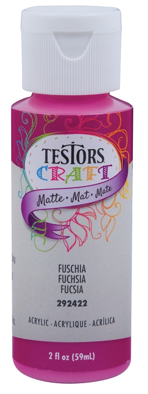 2 Oz. Fuchsia Matte Acrylic Craft Paint - High Quality Waterbase Paint