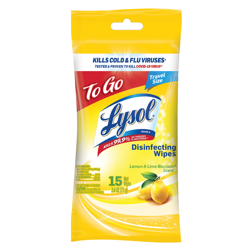 Lysol Lemon & Lime Disinfecting Wipes To Go Flatpack (15-Count)